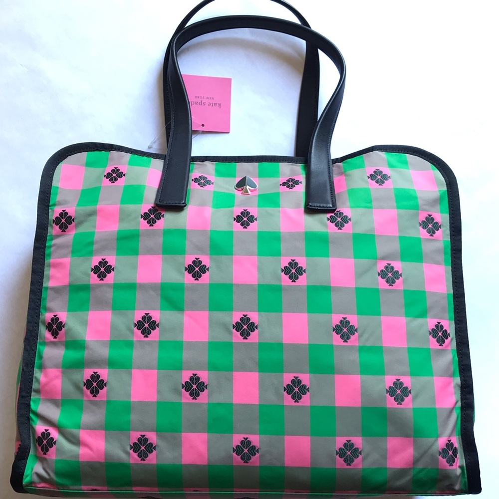 Kate Spade Morley Large Tote Green Pink Black with Dustbag